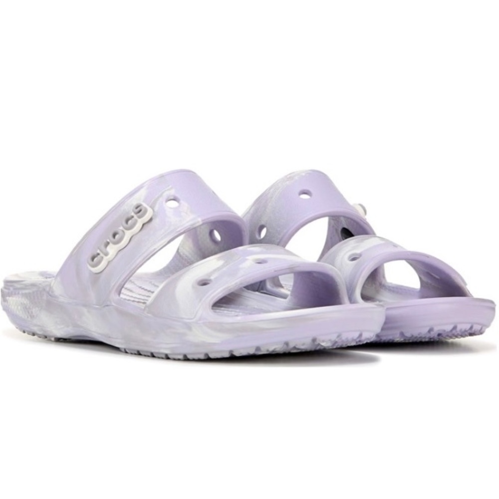NWT Purple Marble Crocs